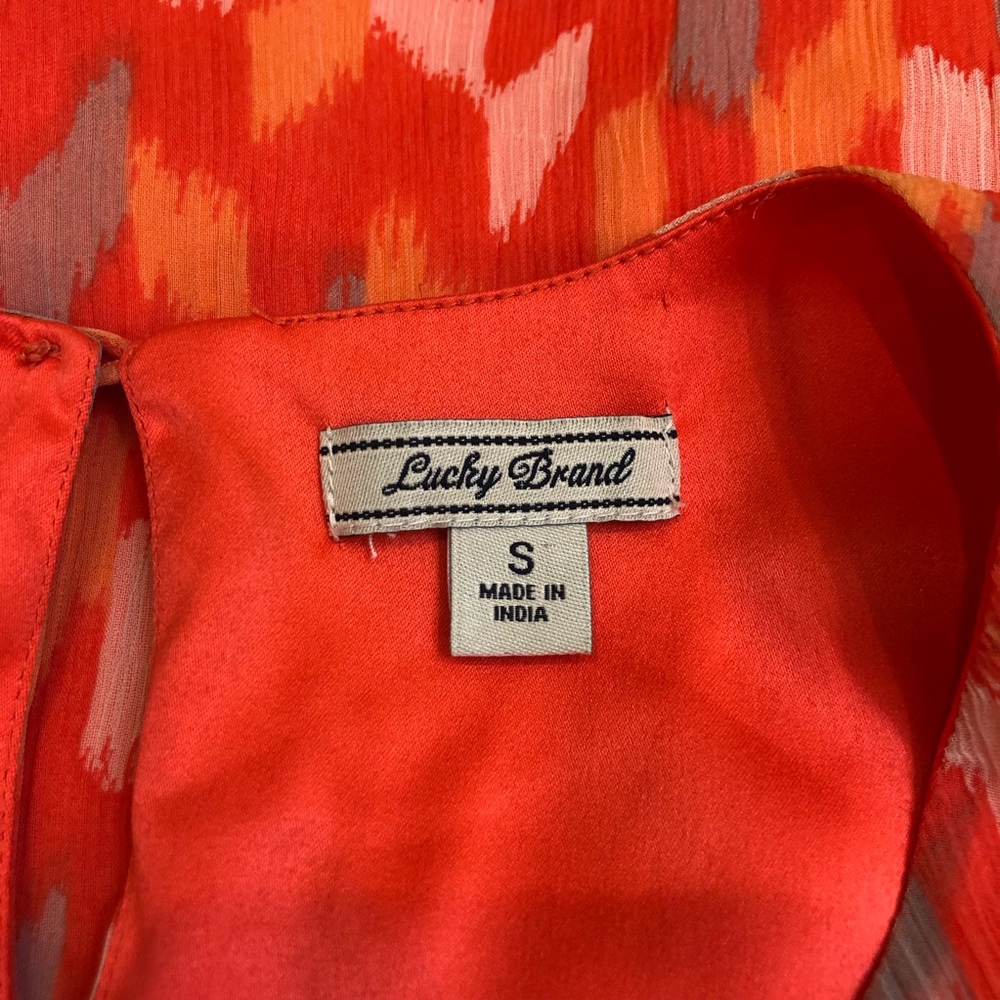 🛍LUCKY BRAND | Orange Sleeveless Dress Small - Picture 6 of 7